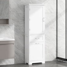 Load image into Gallery viewer, Tall Freestanding Bathroom Storage Cabinet With Adjustable Shelf And 2 Drawers
