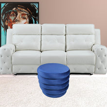 Load image into Gallery viewer, Velvet Tufted Round Cocktail Ottoman - Blue
