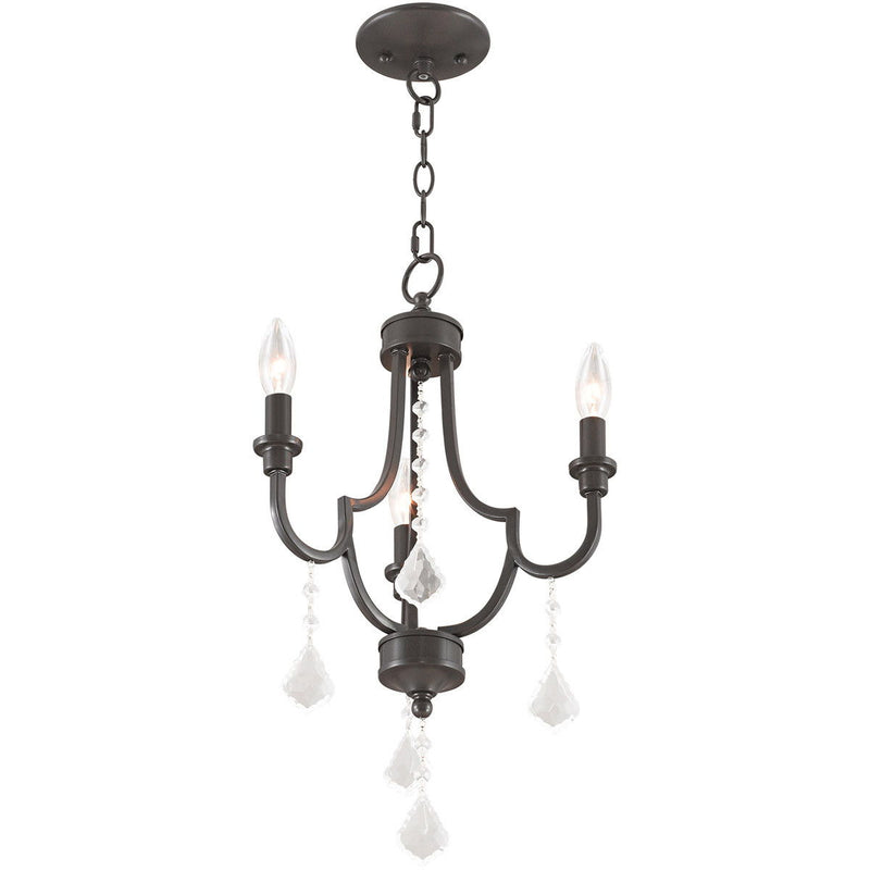 22'' Three Light Dimmable Chandelier With Shades - Bronze