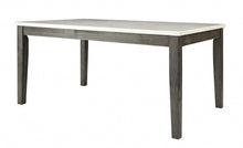 Load image into Gallery viewer, 64" Marble And Solid Wood Dining Table - White
