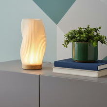 Load image into Gallery viewer, Wavy Geometric Battery Operated Table Lamp - Beige
