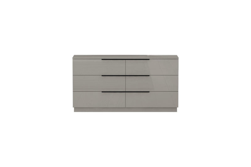 62" Wood Six Drawer Double Dresser - Gray