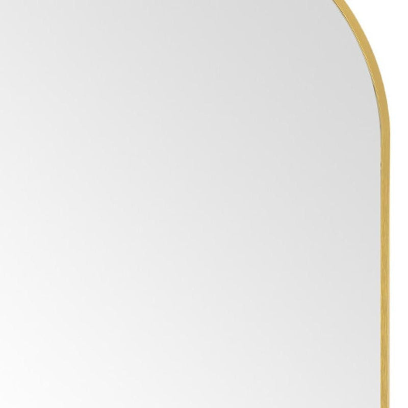 64" Metal Arch Freestanding Framed Standing Mirror - Gold