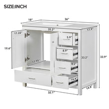 Load image into Gallery viewer, Bathroom Vanity With Ceramic Sink Combo, Abundant Storage Cabinet 2 Soft Close Doors And 5 Drawers
