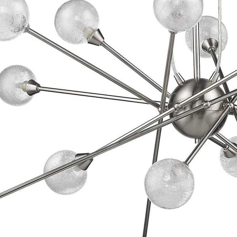 Modern Multi Light Geometric Hanging Chandelier Light - Silver