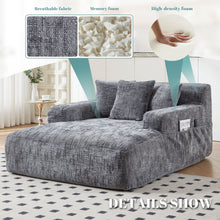 Load image into Gallery viewer, Chenille Interior Lazy Sofa Chaise Longue Armchair With 3 Pillows And Armrests
