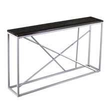 Load image into Gallery viewer, Faux Stone Frame Console Table - Black / Silver
