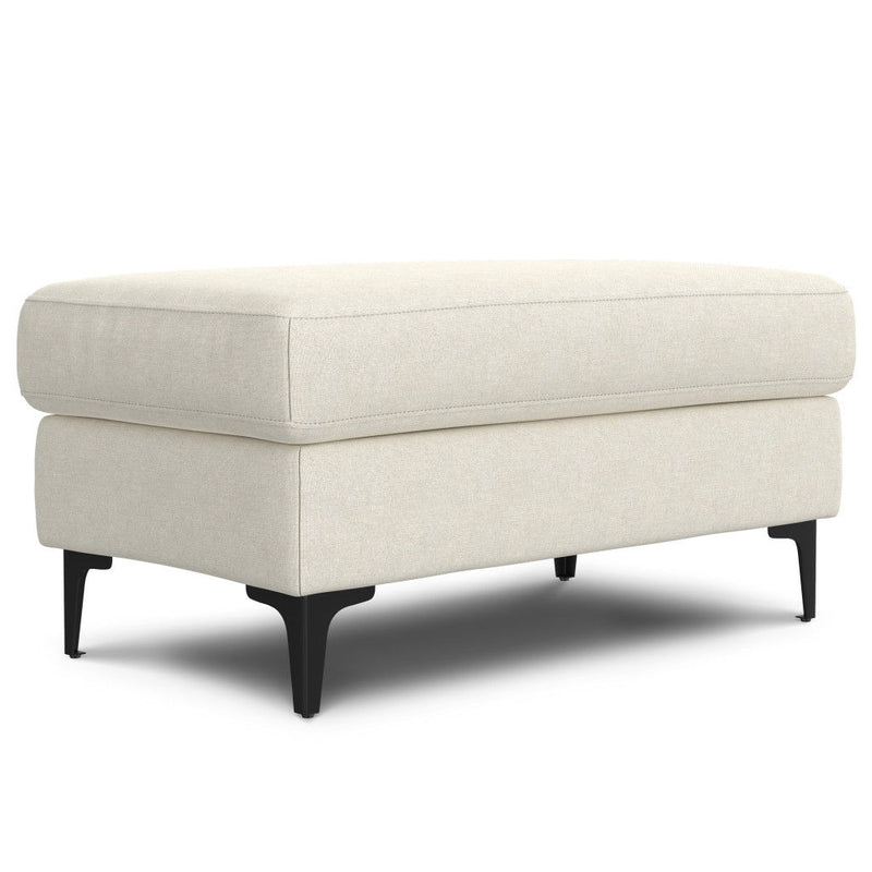 36" Fabric Ottoman - Cream / Black