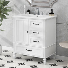Load image into Gallery viewer, 30" Bathroom Vanity With Sink, 3 Drawers, Adjustable Feet

