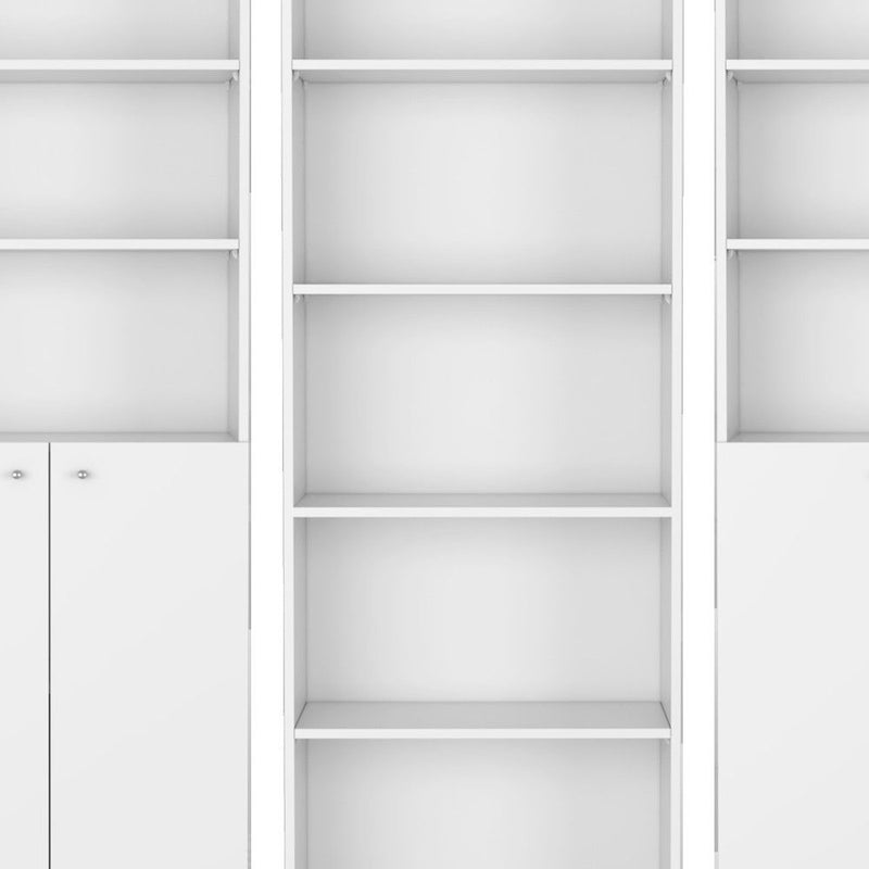 Five Tier Modular Bookcase With Four Doors (Set of 3) (546620) - White