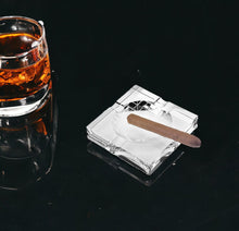 Load image into Gallery viewer, Square Tabletop Cigar Ashtray - Clear / Ash
