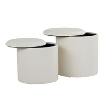 Load image into Gallery viewer, Maverick - Contemporary Nesting Ottoman Set With - Cream

