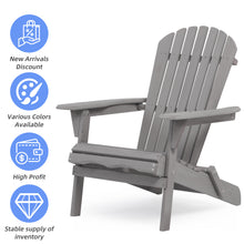 Load image into Gallery viewer, Wood Lounge Patio Chair for Garden Outdoor Wooden Folding Adirondack Chair Set of 2 Solid Cedar Wood Lounge Patio Chair for Garden, Lawn, Backyard,
