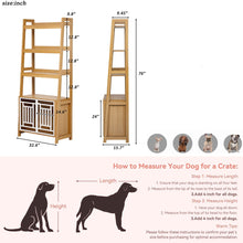 Load image into Gallery viewer, Modern Furniture Style 2 In 1 Pet Friendly Dog Crate Ladder Bookcase - Ancient Oak
