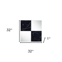 Load image into Gallery viewer, 32" Square composite Framed Accent Mirror - Black / Gray
