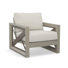 Load image into Gallery viewer, Outdoor Patio Beveled Panels Arm Chair - Modern Geometric Pattern, Rust Resistant
