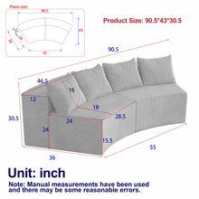 Load image into Gallery viewer, Curved Sectional Sofa With 4 Pillows, Modular Semi Circular Design
