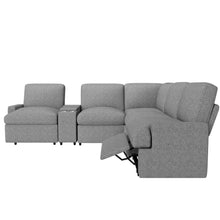 Load image into Gallery viewer, 104&#39;&#39; Power Recliner Corner Sofa Home Theater Reclining Sofa Sectional Couches with Storage Box, Cup Holders, USB Ports and Power Socket for Living Room, Grey
