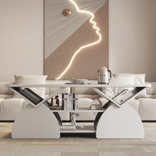 Load image into Gallery viewer, Geometric Engineered Coffee Table With Rounded Corners With Open Shelves
