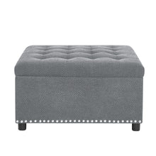 Load image into Gallery viewer, Square Tufted Storage Ottoman With Nailhead Trim
