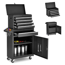 Load image into Gallery viewer, Tool Chest, 5 Drawer Rolling Tool Storage Cabinet With Detachable Top Tool Box, Liner, Universal Lockable Wheels, Adjustable Shelf, Locking Mechanism, Metal Tool Cart For Garage Workshop

