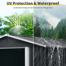 Load image into Gallery viewer, Outdoor Metal Storage Shed With Floor Base
