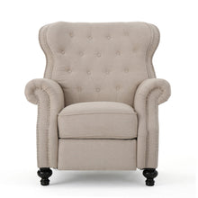 Load image into Gallery viewer, Contemporary Style Push Back Recliner With Button Tufted Stitching And Nailhead Trim
