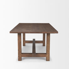 Load image into Gallery viewer, 84" Solid Wood Trestle Base Dining Room Table - Brown
