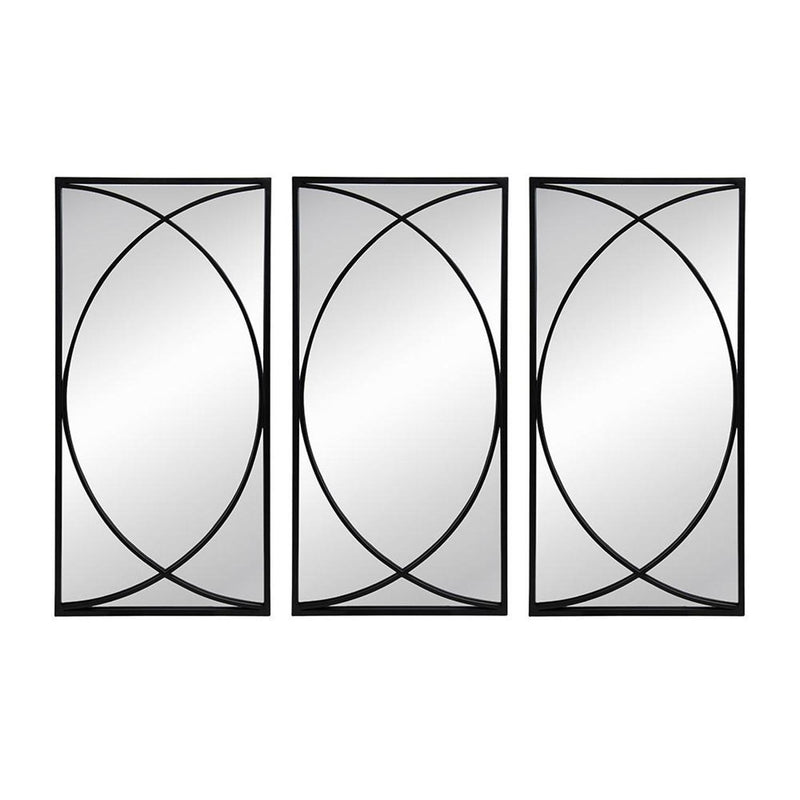 Iron Framed Accent Mirror (Set of 3) - Black