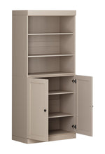 Load image into Gallery viewer, Adjustable Six Tier Library Bookcase With Two Doors (745627) - Beige
