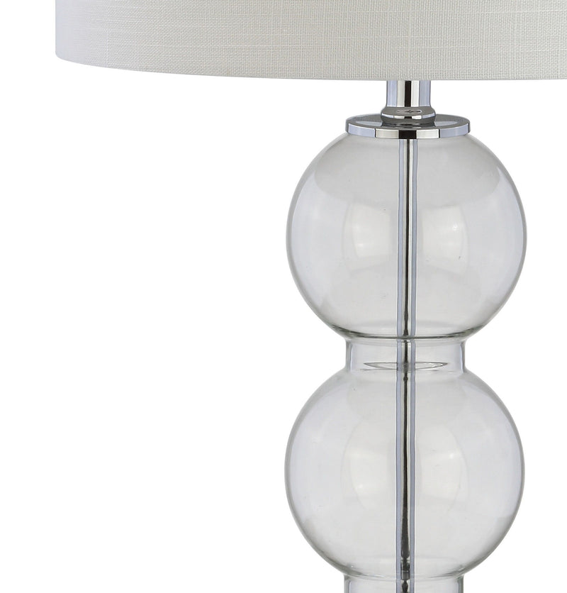 27" Novelty Table Lamps With Drum Shades (Set of 2) - Clear / Silver
