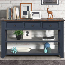 Load image into Gallery viewer, 49&#39;&#39; Rectangular Solid 3 Drawer 2 Shelf Console Table - Blue
