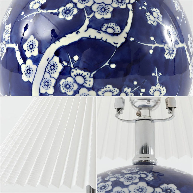 Globe Table Lamp With Cone Shade - Navy Blue