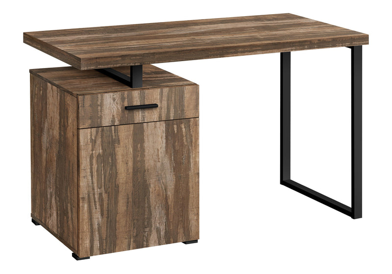 47" Wood And Metal Sled Computer Desk - Brown And Black