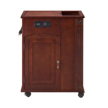 Load image into Gallery viewer, Traditional End Table With Charging Station, Narrow Side Table With USB Ports And Outlets - Red Walnut
