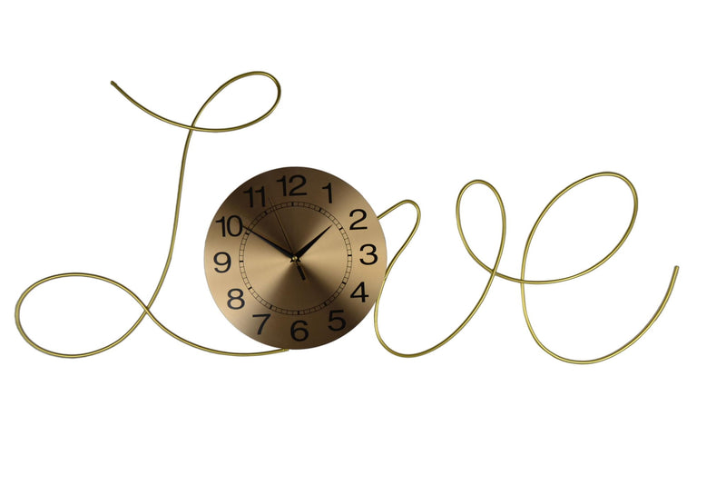 Silent Analog Novelty Wall Clock - Gold