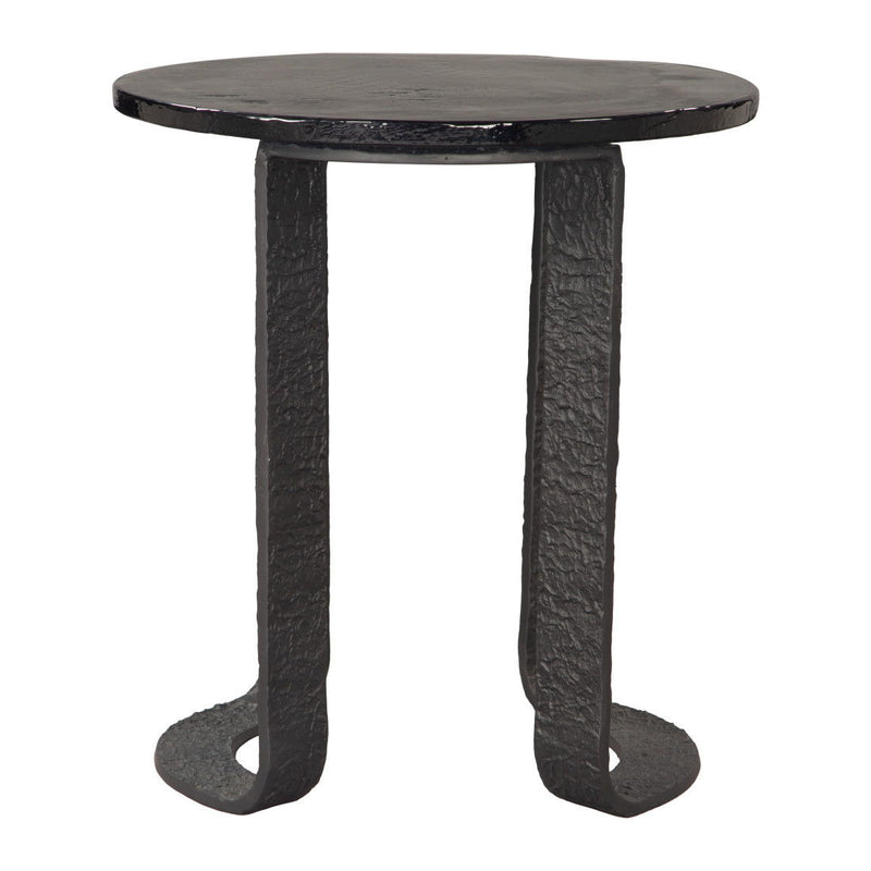 24" Modern Aluminum Pedestal End Table - Black