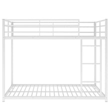 Load image into Gallery viewer, Full over Full Metal Bunk Bed, Low Bunk Bed with Ladder, White(Old SKU:MF197034AAK)
