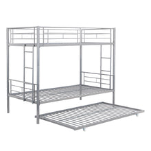 Load image into Gallery viewer, METAL BUNK BED WITH TRUNDLE  SILVER
