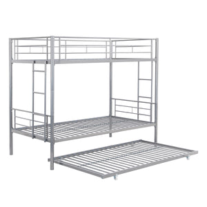 METAL BUNK BED WITH TRUNDLE  SILVER