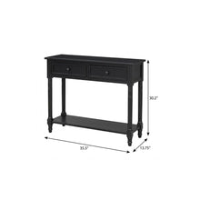 Load image into Gallery viewer, Console Table With Shelf Two Drawers - Black
