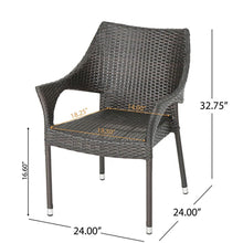 Load image into Gallery viewer, Rattan Dining Chair With Wicker Stacking - Brown
