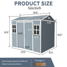 Load image into Gallery viewer, Resin Outdoor Storage Shed Waterproof Shed With Floor &amp; Two Windows &amp; Lockable Door, Tool Shed For Garden, Patio, Backyard
