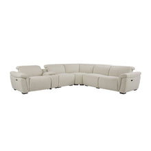 Load image into Gallery viewer, Dayana - Boucle Power Recliner Sectional Sofa For 5 People With Cupholder Console Adjustable Headrest - Beige
