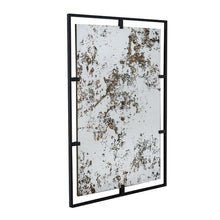 Load image into Gallery viewer, 32" Iron Framed Antiqued Glass Accent Mirror - Black
