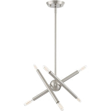 Load image into Gallery viewer, 15" Six Light Dimmable Chandelier With Shades - Nickel
