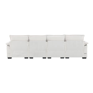 [VIDEO provided][New]109.8*55.9" Modern U-shaped Sectional Sofa with Waist Pillows,6-seat Upholstered Symmetrical Sofa Furniture,Sleeper Sofa Couch with Chaise Lounge for Living Room,Apartment,2 Color