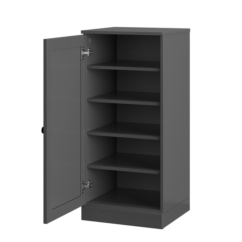 Ten Pair Solid Woodshoe Storage Cabinet (752113) - Gray