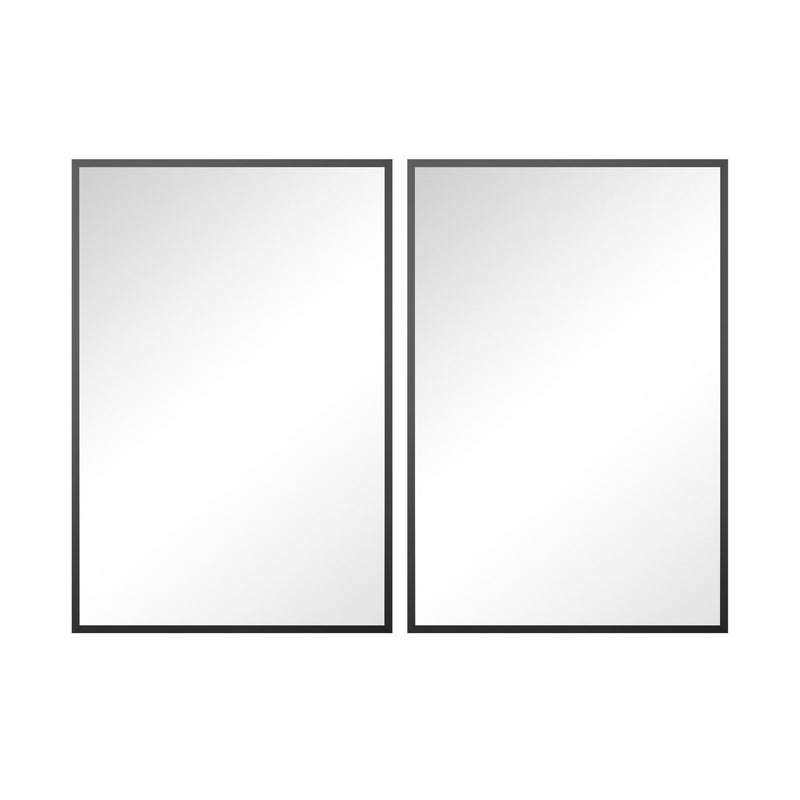 Metal Framed Bathroom Vanity Mirrors (Set of 2) - Black