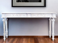 Load image into Gallery viewer, Solid Wood Distressed Console Table - White
